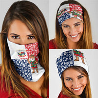 Panama Christmas Neck Gaiter with Tropical Santa National Coat of Arms and Festive Pattern Design - Wonder Print Shop