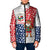Panama Christmas Padded Jacket with Tropical Santa National Coat of Arms and Festive Pattern Design - Wonder Print Shop