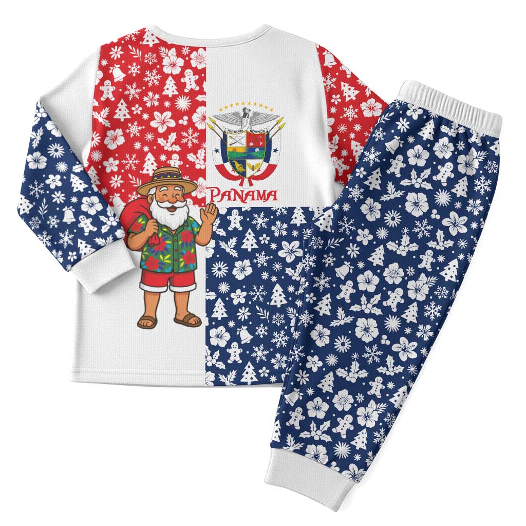 Panama Christmas Pajama Set with Tropical Santa National Coat of Arms and Festive Pattern Design - Wonder Print Shop