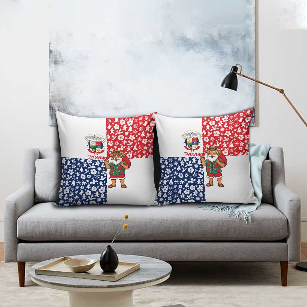 Panama Christmas Pillow Cover with Tropical Santa National Coat of Arms and Festive Pattern Design - Wonder Print Shop