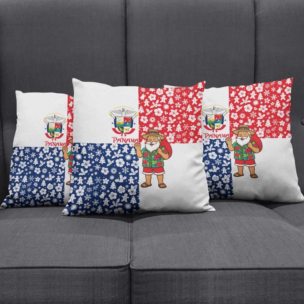 Panama Christmas Pillow Cover with Tropical Santa National Coat of Arms and Festive Pattern Design - Wonder Print Shop