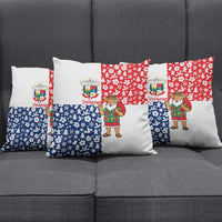 Panama Christmas Pillow Cover with Tropical Santa National Coat of Arms and Festive Pattern Design - Wonder Print Shop