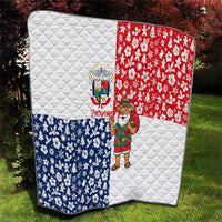Panama Christmas Quilt with Tropical Santa National Coat of Arms and Festive Pattern Design - Wonder Print Shop
