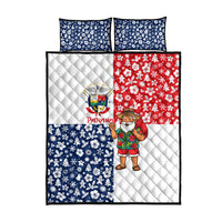 Panama Christmas Quilt Bed Set with Tropical Santa National Coat of Arms and Festive Pattern Design - Wonder Print Shop