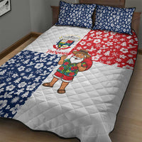 Panama Christmas Quilt Bed Set with Tropical Santa National Coat of Arms and Festive Pattern Design - Wonder Print Shop