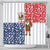 Panama Christmas Shower Curtain with Tropical Santa National Coat of Arms and Festive Pattern Design - Wonder Print Shop