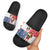 Panama Christmas Slide Sandals with Tropical Santa National Coat of Arms and Festive Pattern Design - Wonder Print Shop