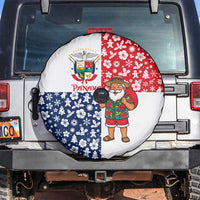 Panama Christmas Spare Tire Cover with Tropical Santa National Coat of Arms and Festive Pattern Design - Wonder Print Shop