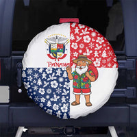 Panama Christmas Spare Tire Cover with Tropical Santa National Coat of Arms and Festive Pattern Design - Wonder Print Shop
