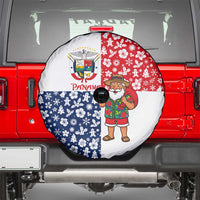 Panama Christmas Spare Tire Cover with Tropical Santa National Coat of Arms and Festive Pattern Design - Wonder Print Shop