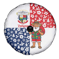 Panama Christmas Spare Tire Cover with Tropical Santa National Coat of Arms and Festive Pattern Design - Wonder Print Shop