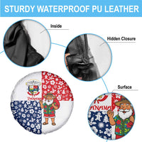 Panama Christmas Spare Tire Cover with Tropical Santa National Coat of Arms and Festive Pattern Design - Wonder Print Shop