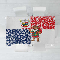 Panama Christmas Tablecloth with Tropical Santa National Coat of Arms and Festive Pattern Design - Wonder Print Shop