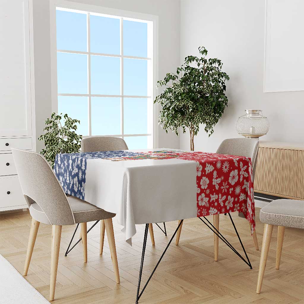 Panama Christmas Tablecloth with Tropical Santa National Coat of Arms and Festive Pattern Design - Wonder Print Shop