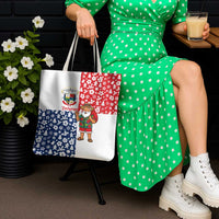 Panama Christmas Tote Bag with Tropical Santa National Coat of Arms and Festive Pattern Design - Wonder Print Shop