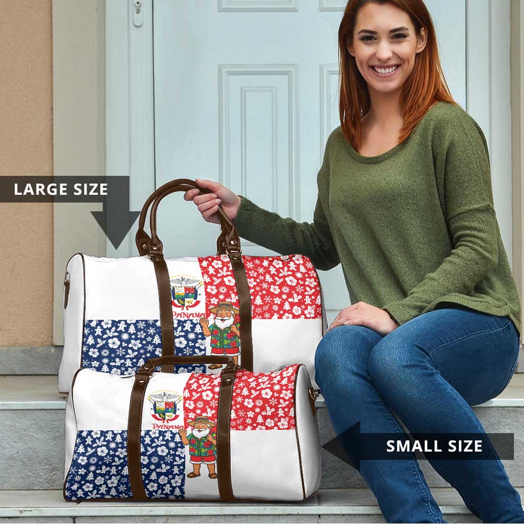 Panama Christmas Travel Bag with Tropical Santa National Coat of Arms and Festive Pattern Design - Wonder Print Shop