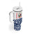Panama Christmas Tumbler With Handle with Tropical Santa National Coat of Arms and Festive Pattern Design - Wonder Print Shop