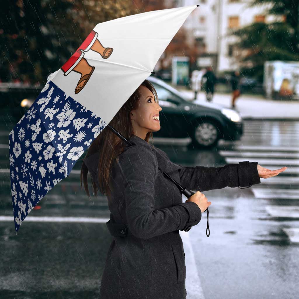 Panama Christmas Umbrella with Tropical Santa National Coat of Arms and Festive Pattern Design - Wonder Print Shop