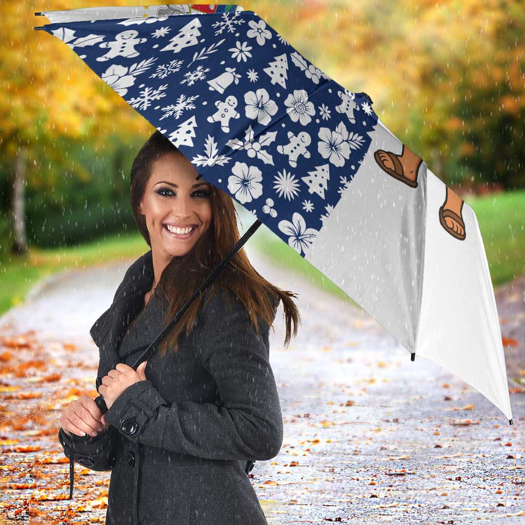 Panama Christmas Umbrella with Tropical Santa National Coat of Arms and Festive Pattern Design - Wonder Print Shop