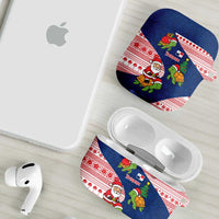 Panama Christmas AirPods Case with Santa Claus Sea Turtles Holiday Tree and Red Blue Pattern Design - Wonder Print Shop