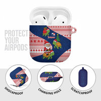 Panama Christmas AirPods Case with Santa Claus Sea Turtles Holiday Tree and Red Blue Pattern Design - Wonder Print Shop