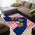 Panama Christmas Area Rug with Santa Claus Sea Turtles Holiday Tree and Red Blue Pattern Design - Wonder Print Shop