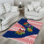 Panama Christmas Area Rug with Santa Claus Sea Turtles Holiday Tree and Red Blue Pattern Design - Wonder Print Shop
