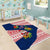 Panama Christmas Area Rug with Santa Claus Sea Turtles Holiday Tree and Red Blue Pattern Design - Wonder Print Shop