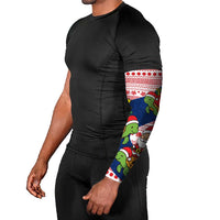 Panama Christmas Arm Sleeves with Santa Claus Sea Turtles Holiday Tree and Red Blue Pattern Design - Wonder Print Shop