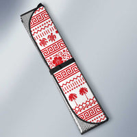 Panama Christmas Auto Sun Shade with Santa Claus Sea Turtles Holiday Tree and Red Blue Pattern Design - Wonder Print Shop