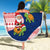 Panama Christmas Beach Blanket with Santa Claus Sea Turtles Holiday Tree and Red Blue Pattern Design - Wonder Print Shop