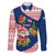 Panama Christmas Family Matching Puletasi and Hawaiian Shirt with Santa Claus Sea Turtles Holiday Tree and Red Blue Pattern Design - Wonder Print Shop