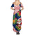 Panama Christmas Family Matching Summer Maxi Dress and Hawaiian Shirt with Santa Claus Sea Turtles Holiday Tree and Red Blue Pattern Design - Wonder Print Shop