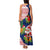 Panama Christmas Family Matching Tank Maxi Dress and Hawaiian Shirt with Santa Claus Sea Turtles Holiday Tree and Red Blue Pattern Design - Wonder Print Shop