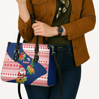 Panama Christmas Leather Bag with Santa Claus Sea Turtles Holiday Tree and Red Blue Pattern Design - Wonder Print Shop