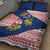 Panama Christmas Quilt Bed Set with Santa Claus Sea Turtles Holiday Tree and Red Blue Pattern Design - Wonder Print Shop