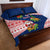 Panama Christmas Quilt Bed Set with Santa Claus Sea Turtles Holiday Tree and Red Blue Pattern Design - Wonder Print Shop
