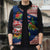 Panama Christmas Sleeveless Puffer Jacket with Santa Claus Sea Turtles Holiday Tree and Red Blue Pattern Design - Wonder Print Shop