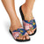 Panama Christmas Slide Sandals with Santa Claus Sea Turtles Holiday Tree and Red Blue Pattern Design - Wonder Print Shop