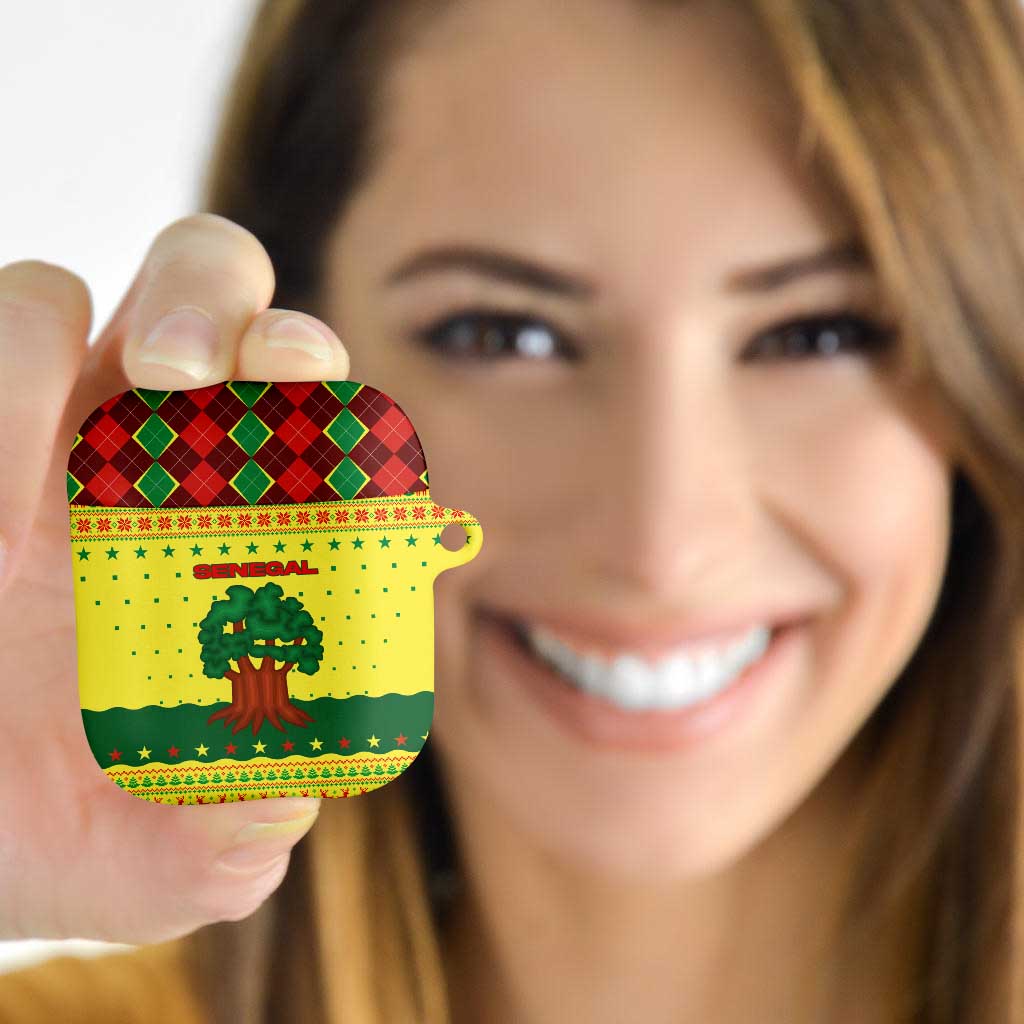 Senegal Christmas AirPods Case with Yellow-Green-Red Design, Baobab Tree, and National Coat of Arms Motif - Wonder Print Shop