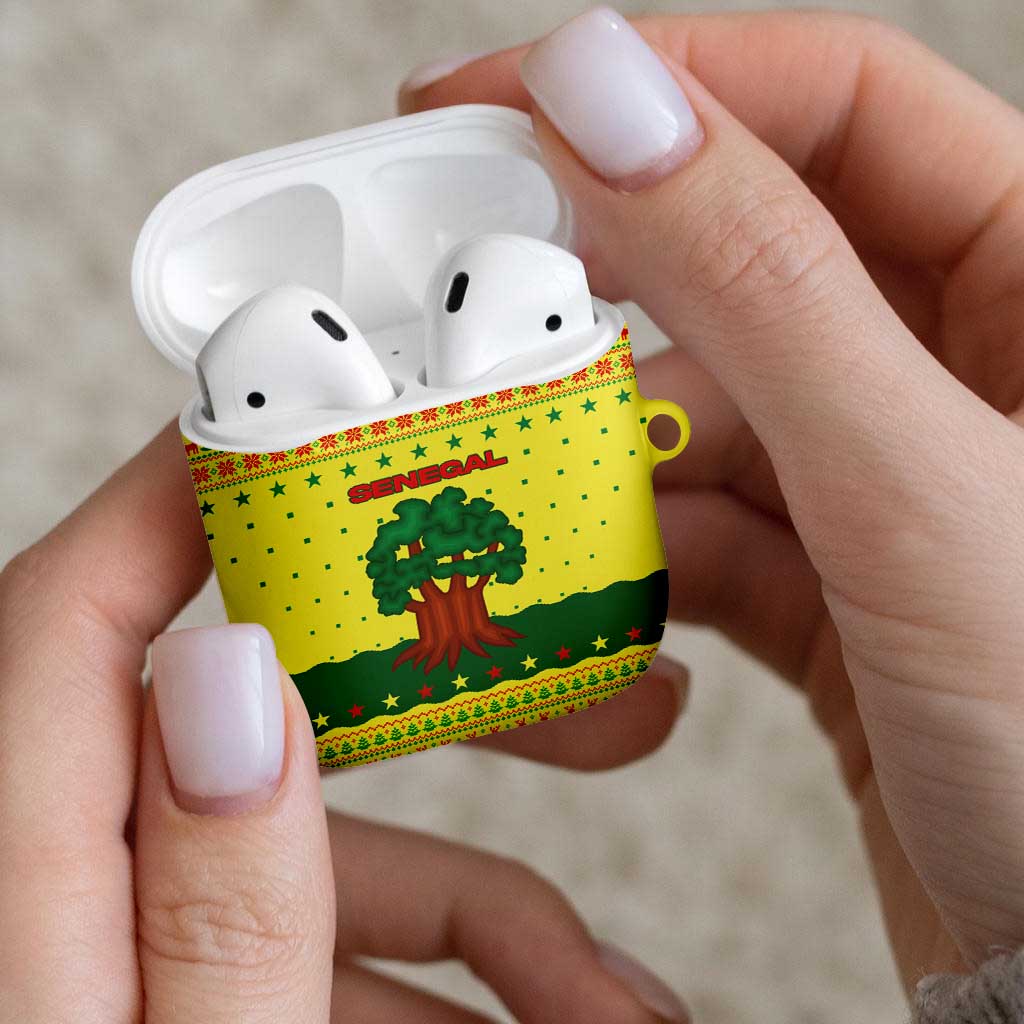 Senegal Christmas AirPods Case with Yellow-Green-Red Design, Baobab Tree, and National Coat of Arms Motif - Wonder Print Shop