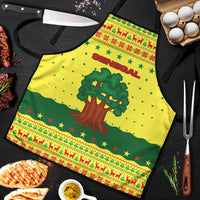 Senegal Christmas Apron with Yellow-Green-Red Design, Baobab Tree, and National Coat of Arms Motif - Wonder Print Shop
