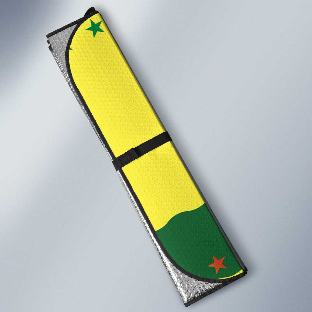 Senegal Christmas Auto Sun Shade with Yellow-Green-Red Design, Baobab Tree, and National Coat of Arms Motif - Wonder Print Shop