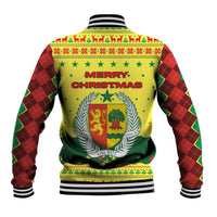 Senegal Christmas Baseball Jacket with Yellow-Green-Red Design, Baobab Tree, and National Coat of Arms Motif - Wonder Print Shop