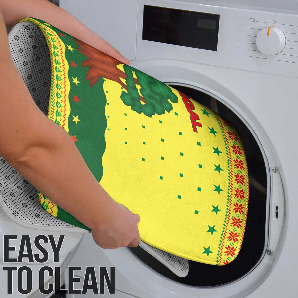 Senegal Christmas Bathroom Set with Yellow-Green-Red Design, Baobab Tree, and National Coat of Arms Motif - Wonder Print Shop