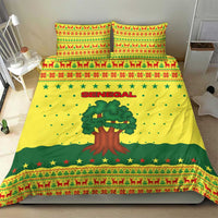 Senegal Christmas Bedding Set with Yellow-Green-Red Design, Baobab Tree, and National Coat of Arms Motif - Wonder Print Shop