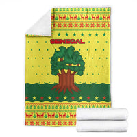 Senegal Christmas Blanket with Yellow-Green-Red Design, Baobab Tree, and National Coat of Arms Motif - Wonder Print Shop