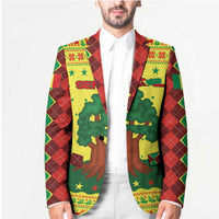 Senegal Christmas Blazer with Yellow-Green-Red Design, Baobab Tree, and National Coat of Arms Motif - Wonder Print Shop