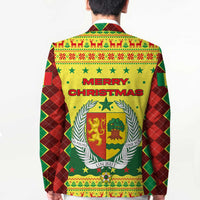 Senegal Christmas Blazer with Yellow-Green-Red Design, Baobab Tree, and National Coat of Arms Motif - Wonder Print Shop