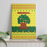 Senegal Christmas Canvas Wall Art with Yellow-Green-Red Design, Baobab Tree, and National Coat of Arms Motif - Wonder Print Shop